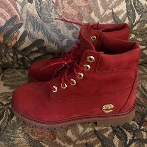Red & Gold Timberland boots